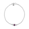 Nellou Jewellery Women's Pink / Purple Amethyst Birthstone Gem Dot Bracelet Sterling Silver - February