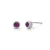 Nellou Jewellery Women's Pink / Purple Amethyst Gem Dot February Birthstone Earrings Sterling Silver