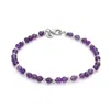 Nellou Jewellery Women's Pink / Purple Jewel Bead February Birthstone Bracelet Sterling Silver - Amethyst