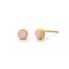 Nellou Jewellery Women's Pink / Purple Mini Gem Dot Birthstone Earrings Gold Plated Sterling Silver October