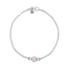 Nellou Jewellery Women's Pink / Purple Pink Opal Birthstone Gem Dot Bracelet Sterling Silver- October