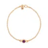 Nellou Jewellery Women's Purple Amethyst Birthstone Gem Dot Bracelet Gold Plated Sterling Silver - February In Purple