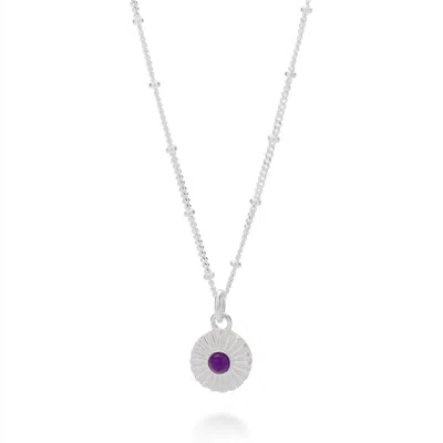 Nellou Jewellery Women's Purple Amethyst Radiance Birthstone Necklace - February