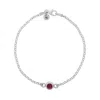 Nellou Jewellery Women's Red Garnet Birthstone Gem Dot Bracelet Sterling Silver - January
