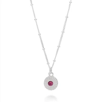 Nellou Jewellery Women's Red Garnet Radiance Birthstone Necklace - January