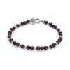 Nellou Jewellery Women's Red Jewel Bead  January Birthstone Bracelet Sterling Silver - Garnet