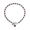 Nellou Jewellery Women's Red Linear Linear January Birthstone Bracelet Garnet Sterling Silver In Red