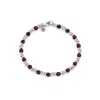 Nellou Jewellery Women's Red / Silver Gem Garnet Bracelet Birthstone January Sterling Silver In Multi