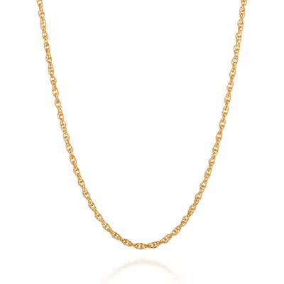 Nellou Jewellery Women's Rope Chain Necklace Gold Plated Sterling Silver - Short