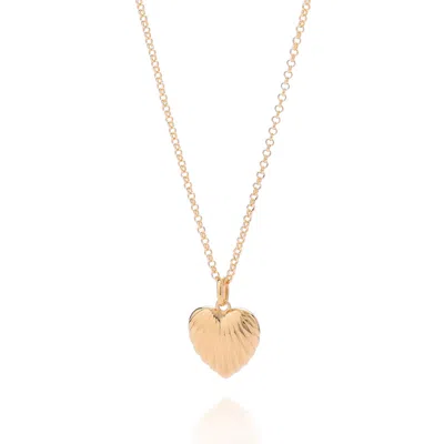 Nellou Jewellery Women's Scalloped Heart Necklace Gold Plated Sterling Silver