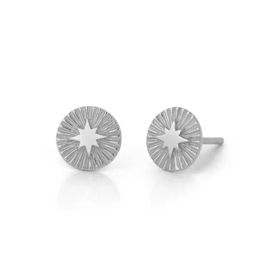 Nellou Jewellery Women's Shining Star Stud Earrings Sterling Silver