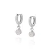 Nellou Jewellery Women's Silver / Neutrals Gem Hoop Birthstone Earrings April Sterling Silver - Crystal In Silver