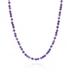 Nellou Jewellery Women's Silver / Purple Jewel Bead February Birthstone Necklace Sterling Silver - Amethyst In Multi