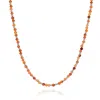 Nellou Jewellery Women's Silver / Yellow Jewel Bead July Birthstone Necklace Sterling Silver - Carnelian In Multi