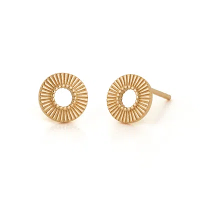Nellou Jewellery Women's Solar Circle Earrings Gold Plated Sterling Silver