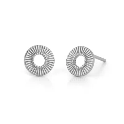 Nellou Jewellery Women's Solar Circle Earrings Sterling Silver