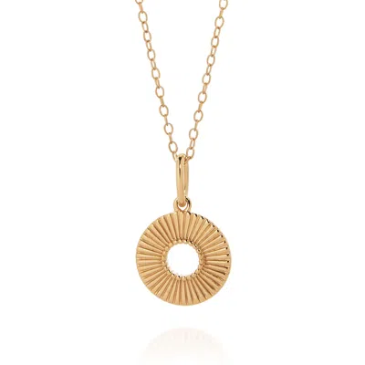 Nellou Jewellery Women's Solar Circle Necklace Gold Plated Sterling Silver