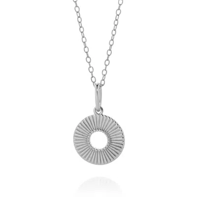 Nellou Jewellery Women's Solar Circle Necklace Sterling Silver