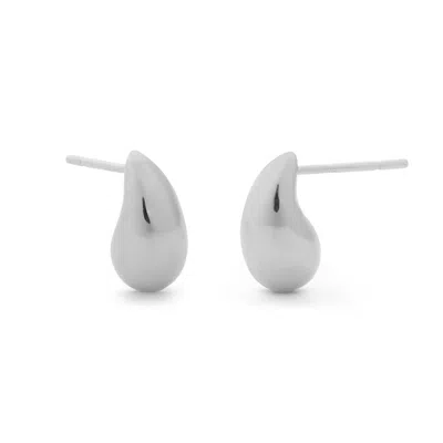 Nellou Jewellery Women's Teardrop Stud Earrings Sterling Silver