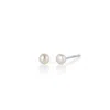 Nellou Jewellery Women's Tiny Button Stud Pearl Earrings White In White