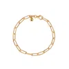 Nellou Jewellery Women's Triangular Paperclip Bracelet Gold Plated Sterling Silver