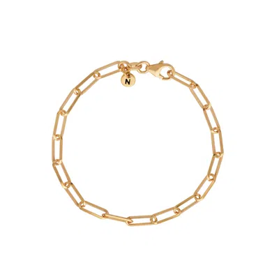 Nellou Jewellery Women's Triangular Paperclip Bracelet Gold Plated Sterling Silver