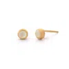 Nellou Jewellery Women's White Mini Gem Dot June Birthstone Earrings Moonstone Gold Plated Sterling Silver