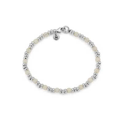 Nellou Jewellery Women's White / Silver Gem Bracelet June Birthstone Moonstone Sterling Silver In Multi