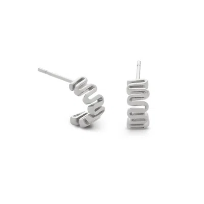 Nellou Jewellery Women's Wiggle Hoop Earrings Sterling Silver