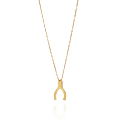 Nellou Jewellery Women's Wishbone Necklace Gold Plated Sterling Silver