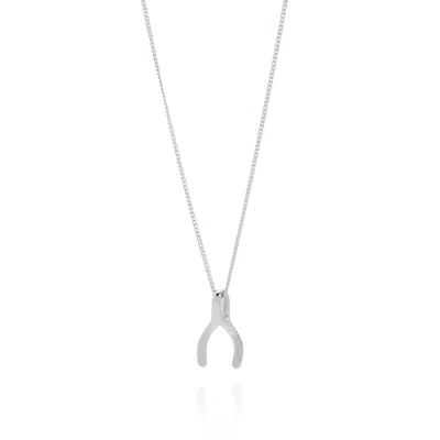 Nellou Jewellery Women's Wishbone Necklace Sterling Silver
