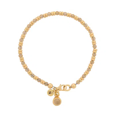 Nellou Jewellery Women's Yellow Linear November Birthstone Bracelet Citrine Gold Plated Sterling Silver