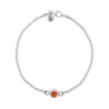 Nellou Jewellery Women's Yellow / Orange Carnelian Birthstone Gem Dot Bracelet Sterling Silver - July