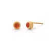 Nellou Jewellery Women's Yellow / Orange Carnelian Mini Gem Dot July Birthstone Earrings Gold Plated Sterling Silver