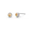 Nellou Jewellery Women's Yellow / Orange Citrine Mini Gem Dot November Birthstone Stud Earrings Sterling Silver