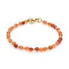 Nellou Jewellery Women's Yellow / Orange Jewel Bead  July Birthstone Bracelet Gold Plated Sterling Silver - Carnelian