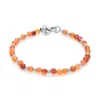 Nellou Jewellery Women's Yellow / Orange Jewel Bead  July Birthstone Bracelet Sterling Silver - Carnelian