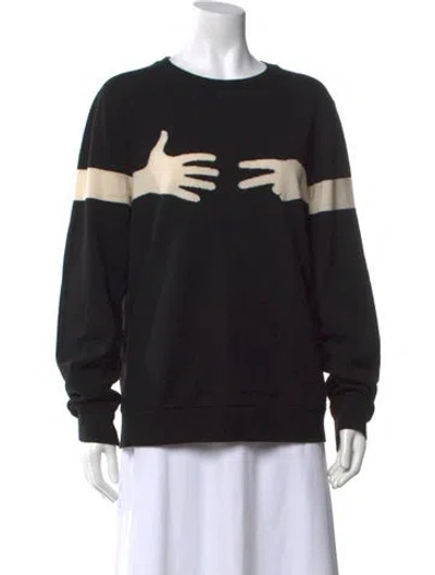 Pre-owned Nells Nelson Cashmere Graphic Print Sweater In Black
