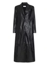 Nells Nelson Delphine Leather Coat In Black