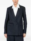 Nells Nelson Double-breasted Panelled Blazer In Blue