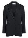 Nells Nelson Geneve Single-breasted Herringbone Blazer In Black