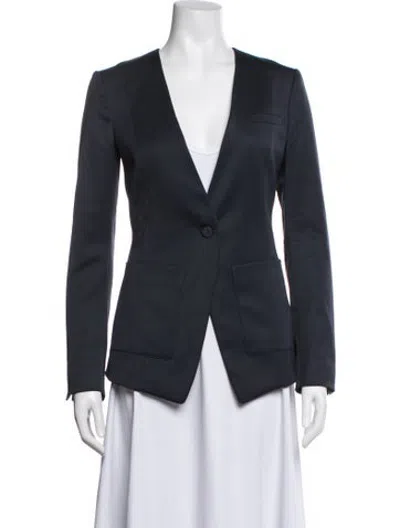 Pre-owned Nells Nelson Virgin Wool Blazer In Blue