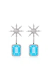 Nelly Rojas 18k White Gold Eternity Swiss Blue Earrings