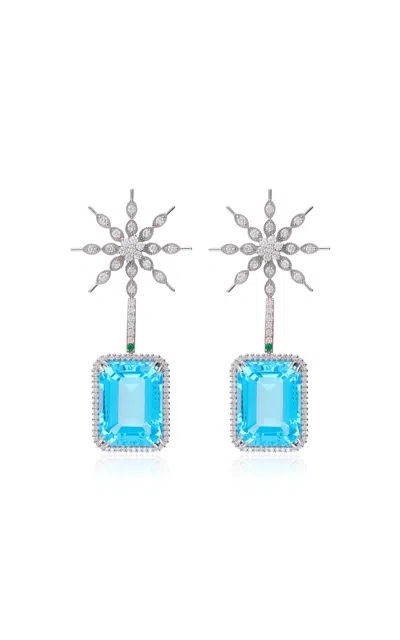 Nelly Rojas 18k White Gold Eternity Swiss Blue Earrings