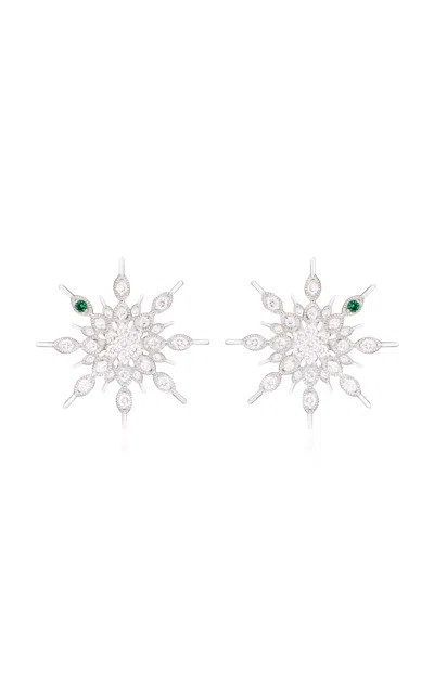 Nelly Rojas 18k White Gold Mini Eternity Diamond Studd Earrings