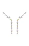 Nelly Rojas 18k White Gold Star Waterfall Earrings