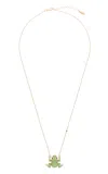 Nelly Rojas 18k Yellow Gold Amazonica Frog Tsavorite Necklace Yellow Gold In Green