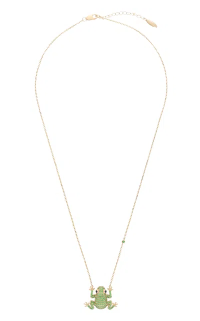 Nelly Rojas 18k Yellow Gold Amazonica Frog Tsavorite Necklace Yellow Gold In Green