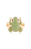 Nelly Rojas 18k Yellow Gold Amazonica Frog Tsavorite Ring Yellow Gold In Green