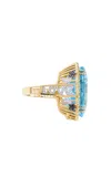 Nelly Rojas 18k Yellow Gold Antares Blue Topaz Love Ring